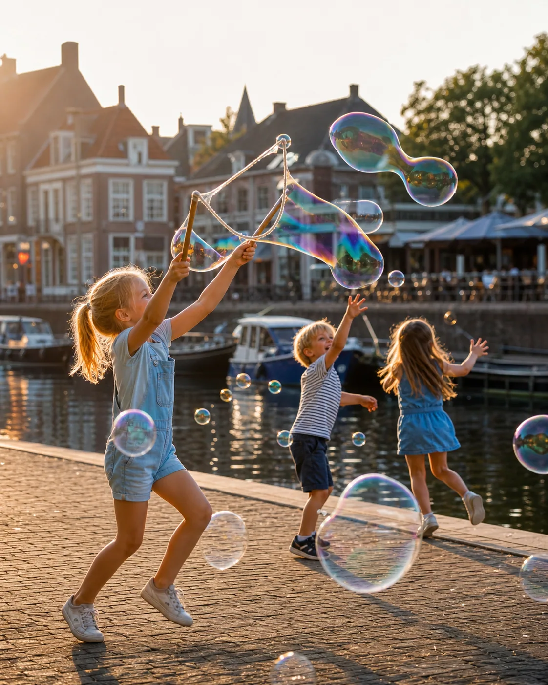 Bellen blazen aan de haven